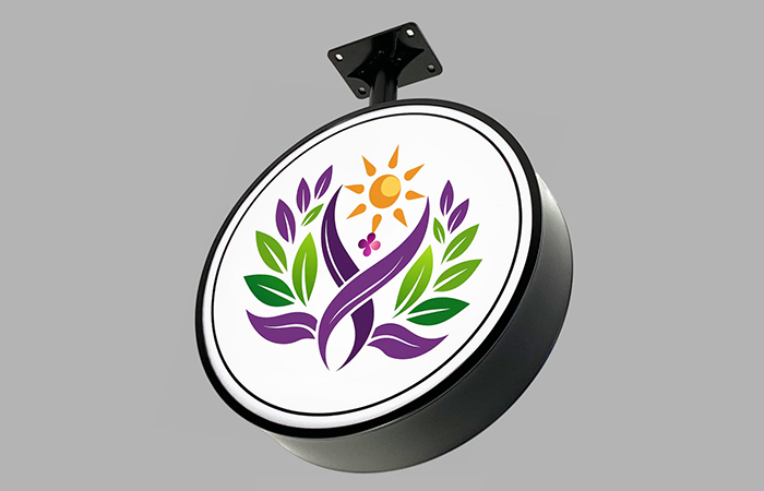 Round LED Double-Sided Light Box