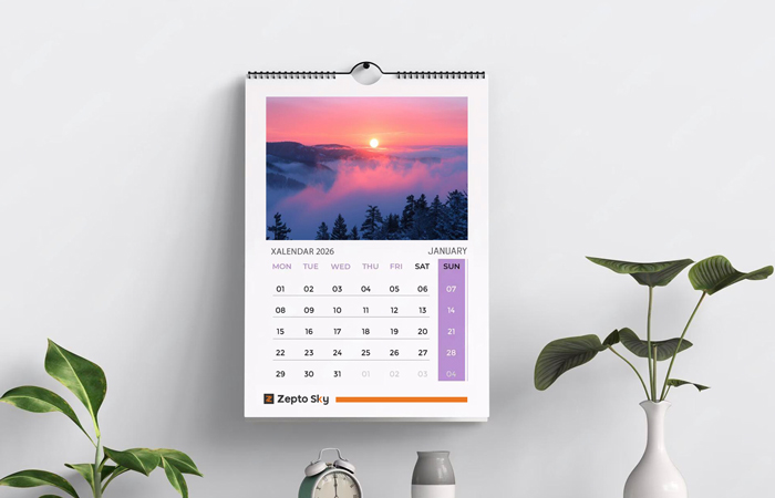 A3 Wall Calendars (A2 to A3 spiral binding)